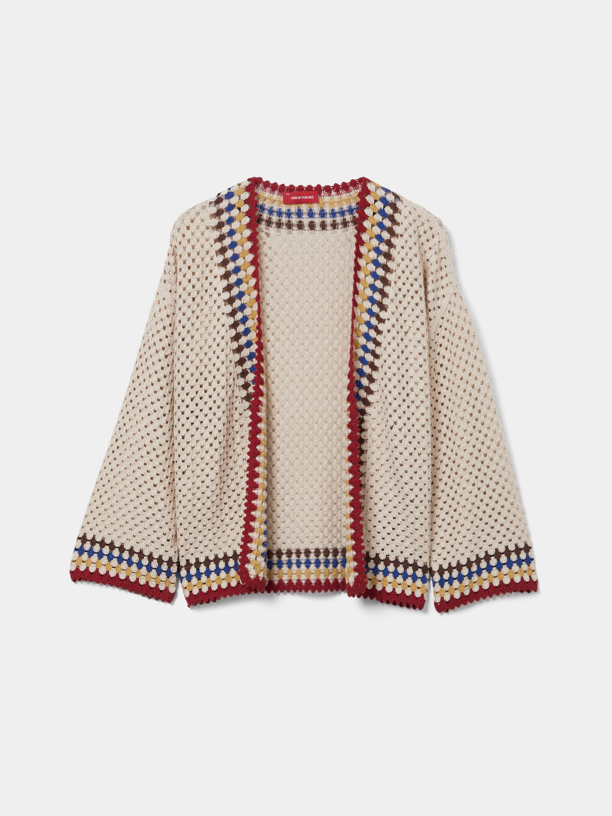 Chaqueta Punto Efecto Crochet Multicolor