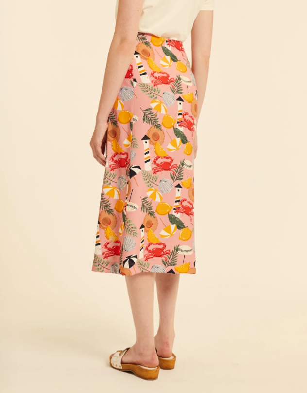 Falda Midi Estampado Marítimo
