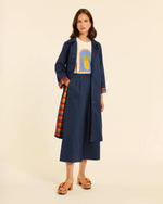 Gabardina con Forro de Cuadros Azul