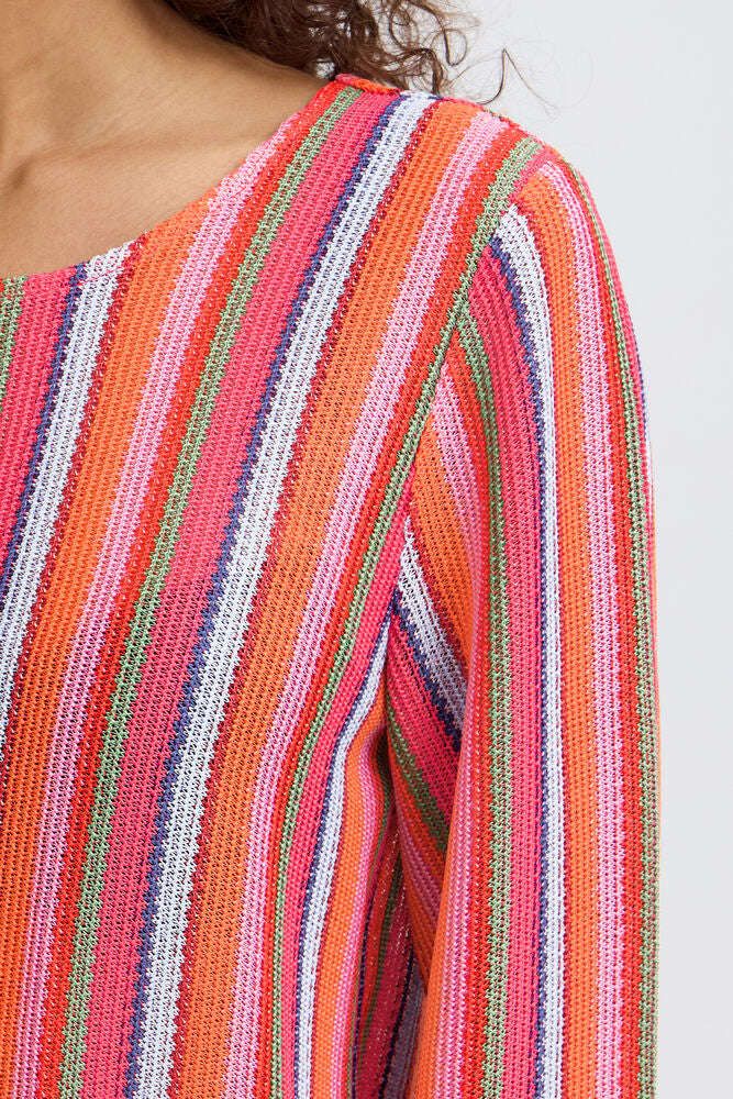 Jersey Calado Multicolor de Manga Larga