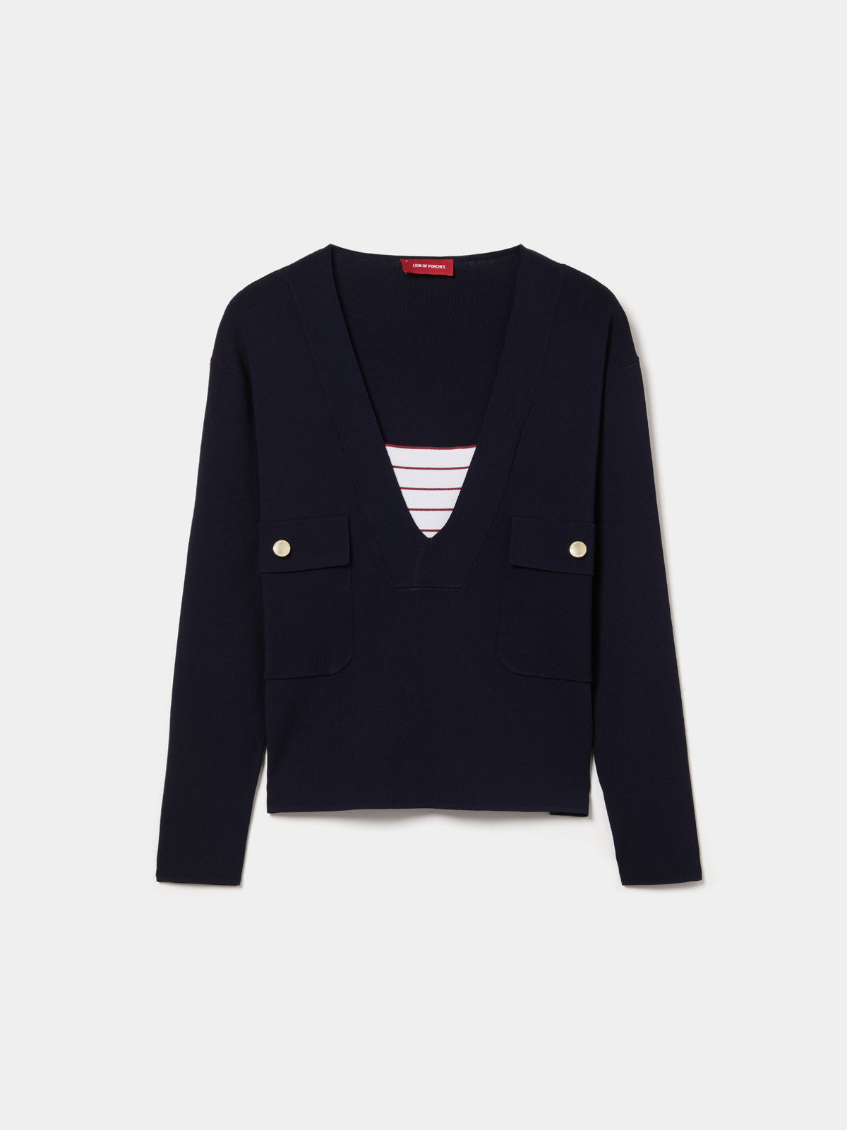 Jersey de punto fino con escote en V