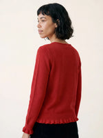 JERSEY PUNTO FINO ROJO CON VOLANTES