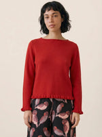 JERSEY PUNTO FINO ROJO CON VOLANTES