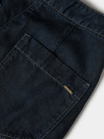 Pantalón vaquero de mujer 100% lyocell, ligero y de pierna ancha, con costuras en contraste. 