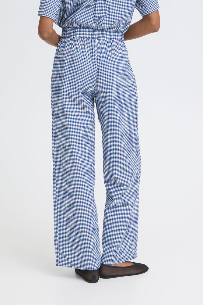 Pantalón Largo Cuadros Blanco y Azul