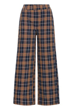 PANTALON CUADROS CINTURA ELASTICA Y PIERNA ANCHA
