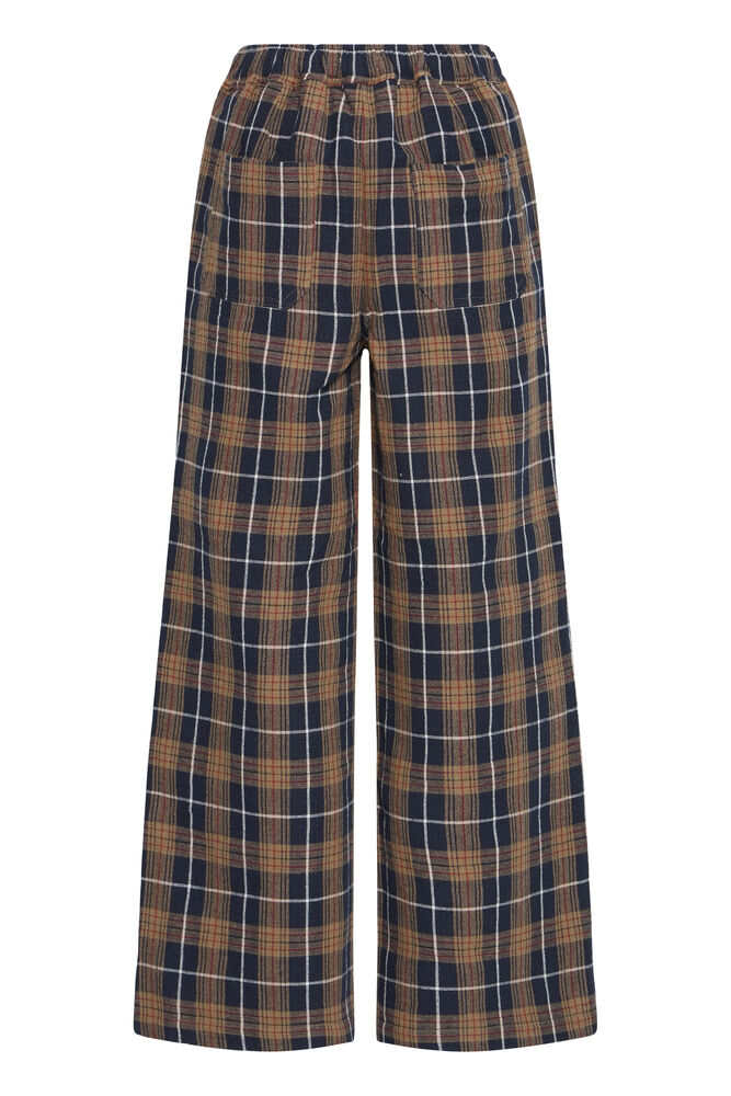 PANTALON CUADROS CINTURA ELASTICA Y PIERNA ANCHA