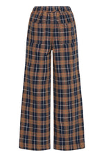 PANTALON CUADROS CINTURA ELASTICA Y PIERNA ANCHA