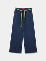 PANTALON CULOTTE DENIM CON CINTURON