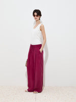 Pantalón Ancho Cintura Elástica Corte Recto