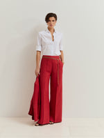 Pantalones de lino de pierna ancha