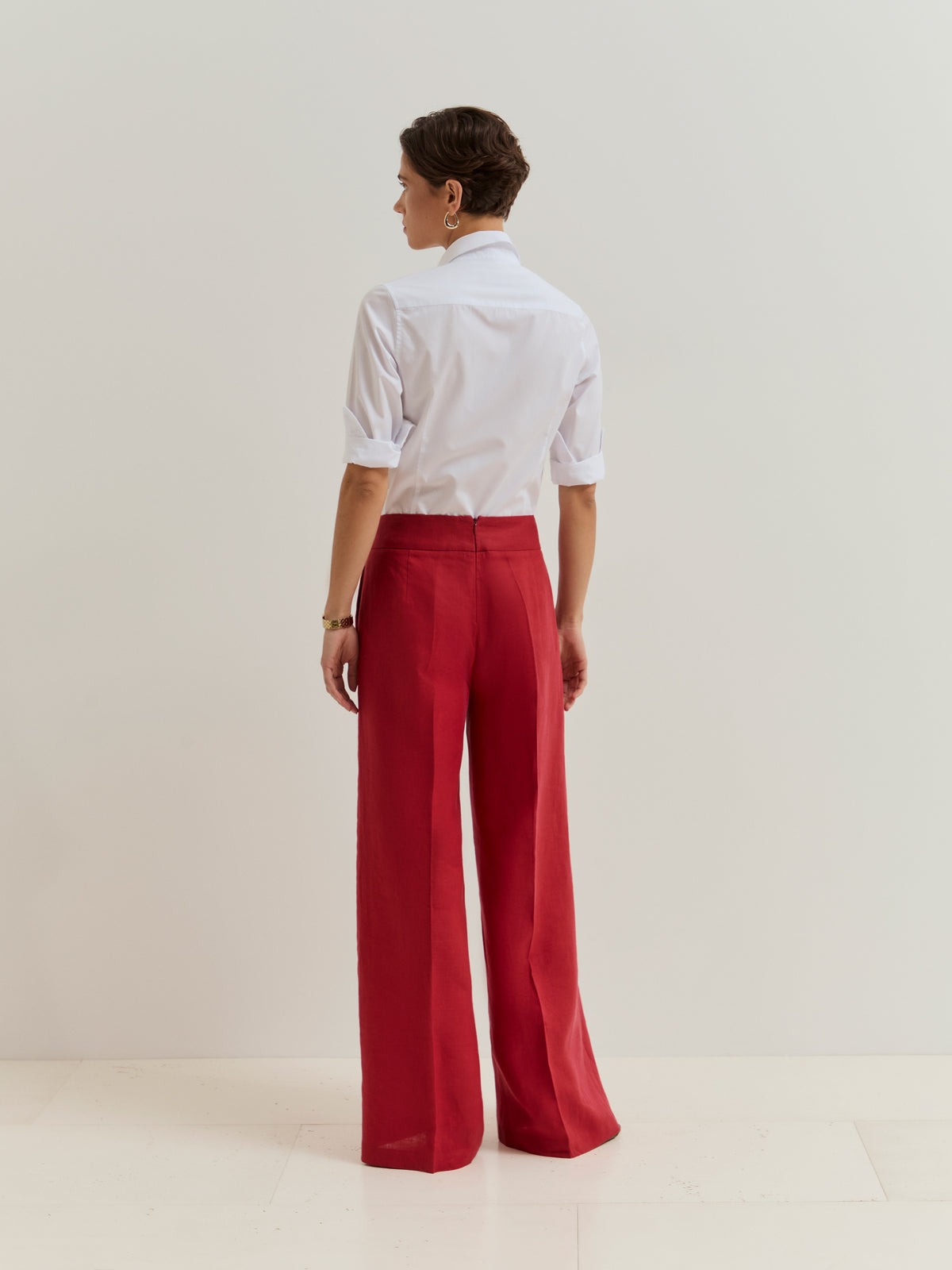 Pantalones de lino de pierna ancha