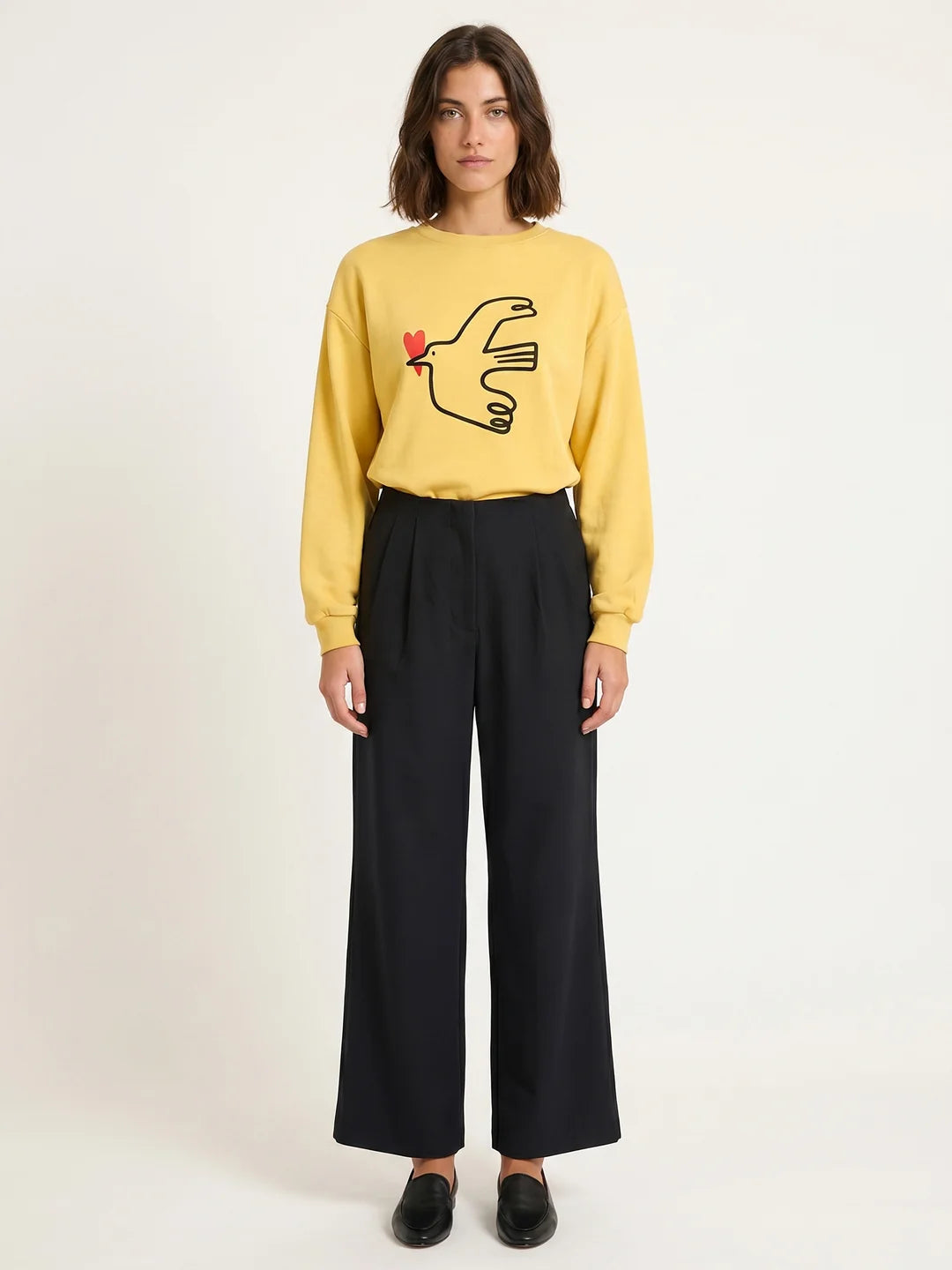 PANTALON NEGRO ANCHO DE TIRO ALTO