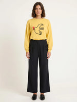 PANTALON NEGRO ANCHO DE TIRO ALTO