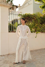 Pantalón Palazzo con Encaje Lateral