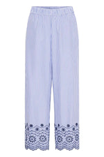Pantalón Palazzo Rayas Bordado Floral