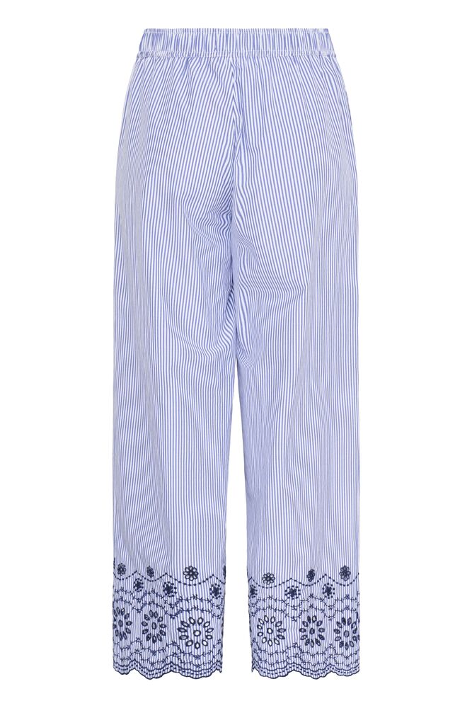 Pantalón Palazzo Rayas Bordado Floral