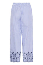 Pantalón Palazzo Rayas Bordado Floral