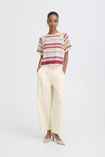 Pantalón Largo Tobillero crudo con Cintura Elástica