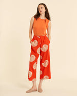 Pantalón Palazzo Estampado Bordado Caracolas