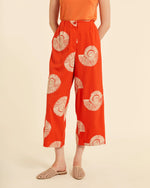 Pantalón Palazzo Estampado Bordado Caracolas