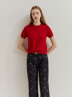 Pantalón Vaquero Ancho con Tréboles