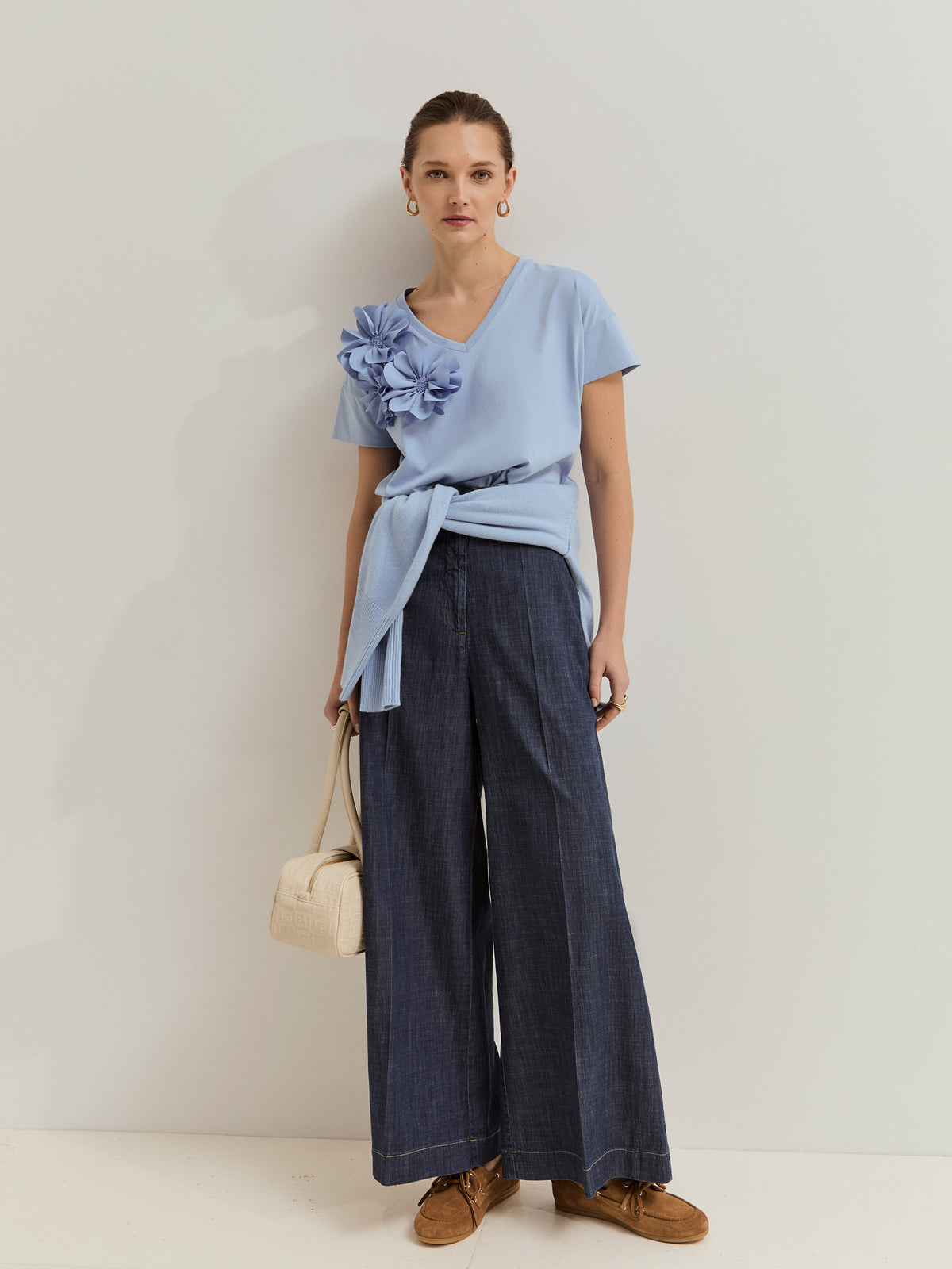 Pantalón Oversize de Algodón y Lyocell