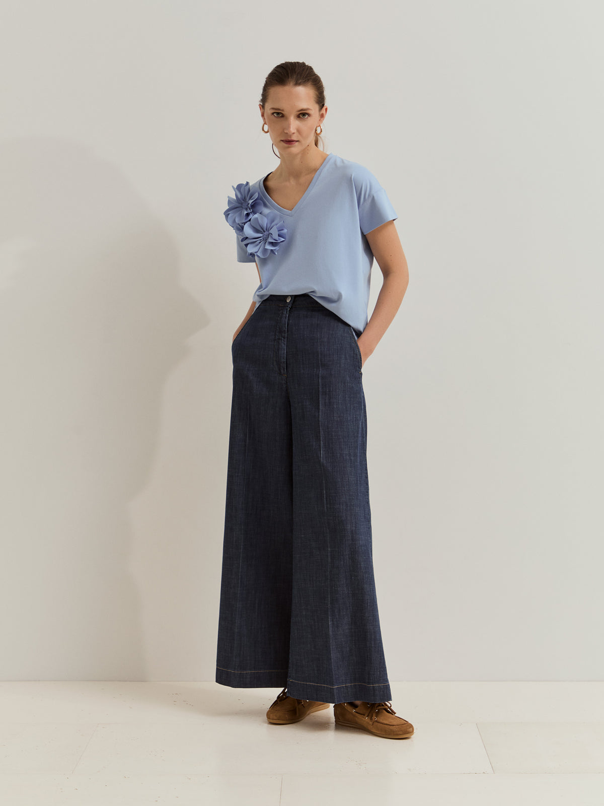 Pantalón Oversize de Algodón y Lyocell