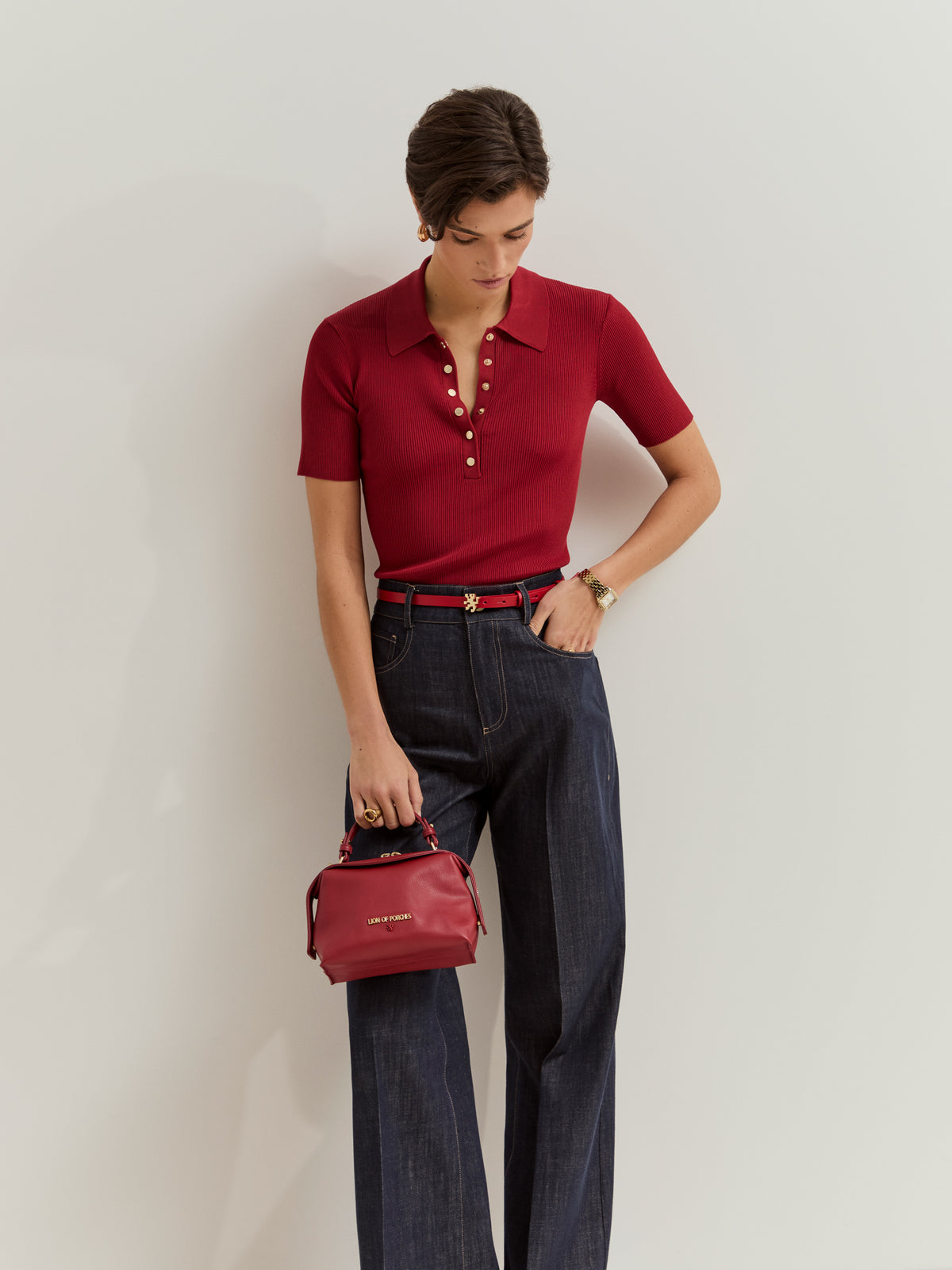 Polo Manga Corta en Punto Tricotado