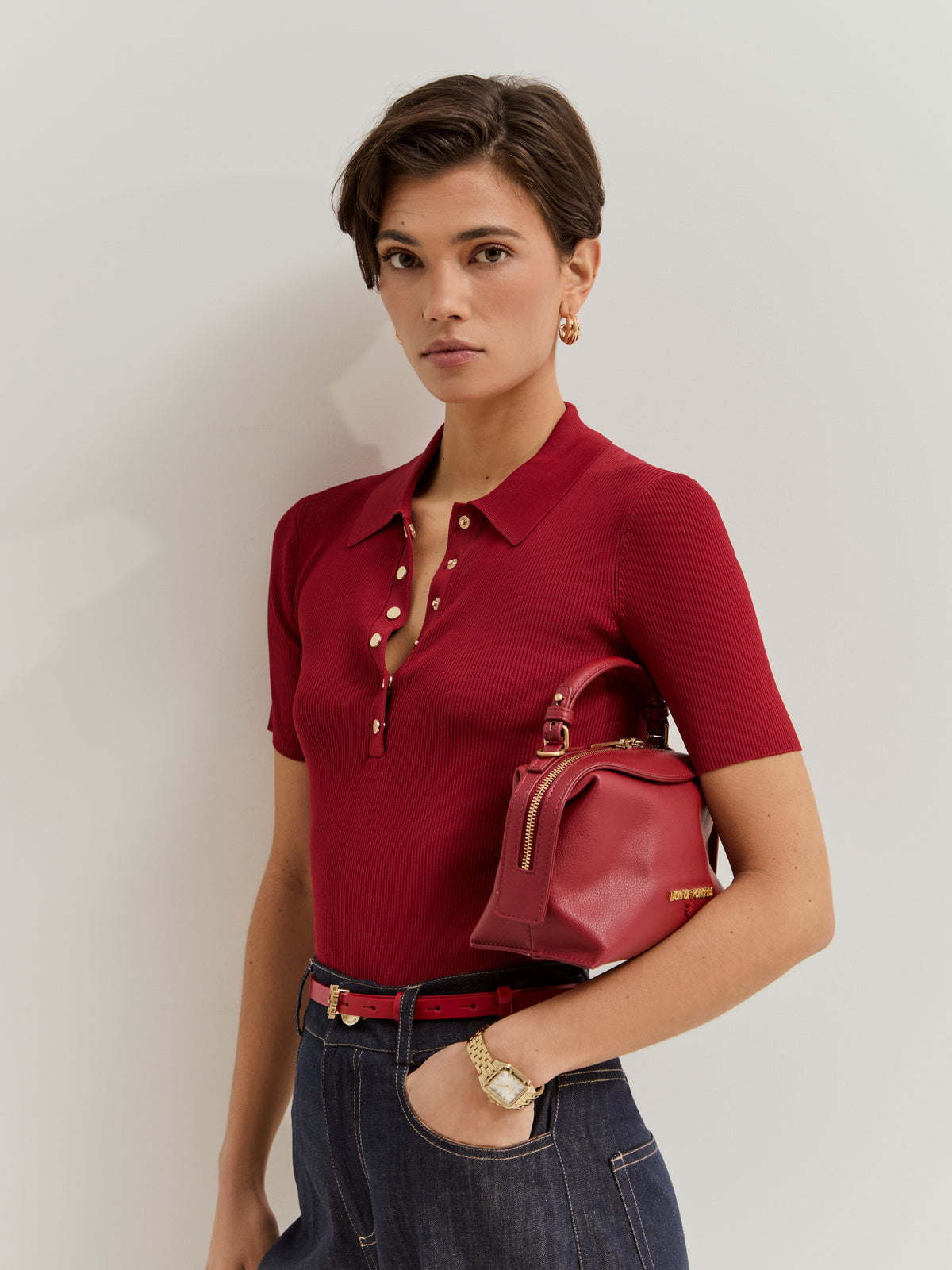 Polo Manga Corta en Punto Tricotado