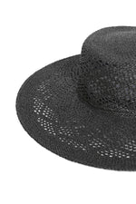 Sombrero Negro de Ala Ancha Tejido Trenzado