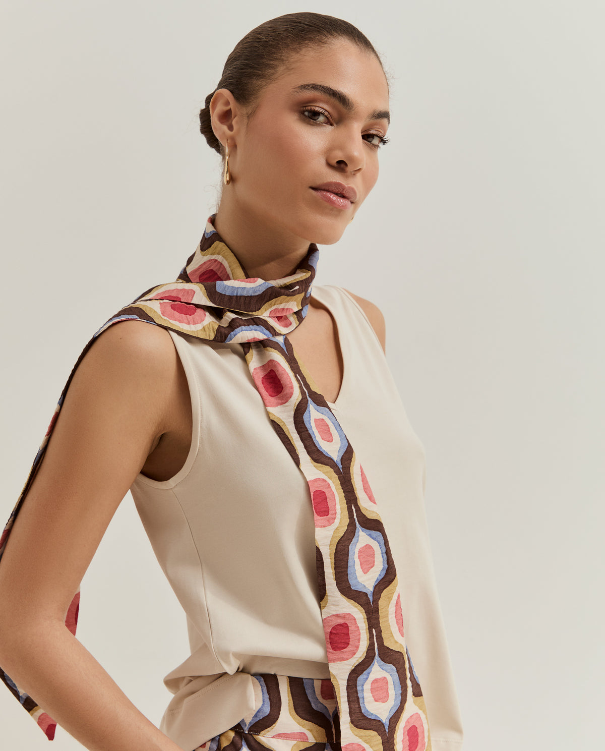 Top Algodón con Cuello Multicolor