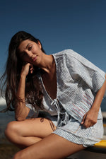 Top de Rayas con Lazada Frontal