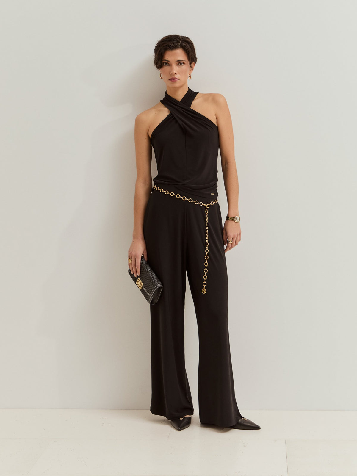 Top con Cuello Halter y Efecto Drapeado