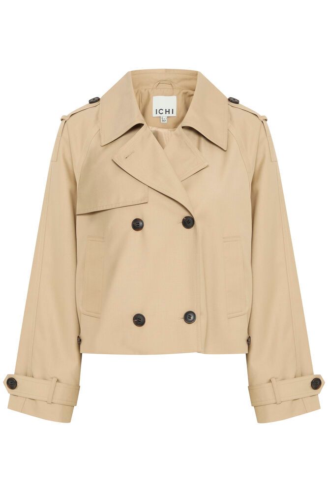 Gabardina Corta Cruzada Camel