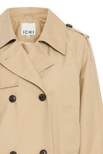 Gabardina Corta Cruzada Camel