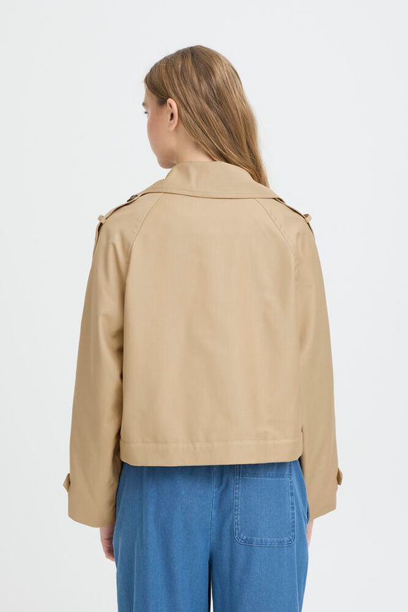 Gabardina Corta Cruzada Camel
