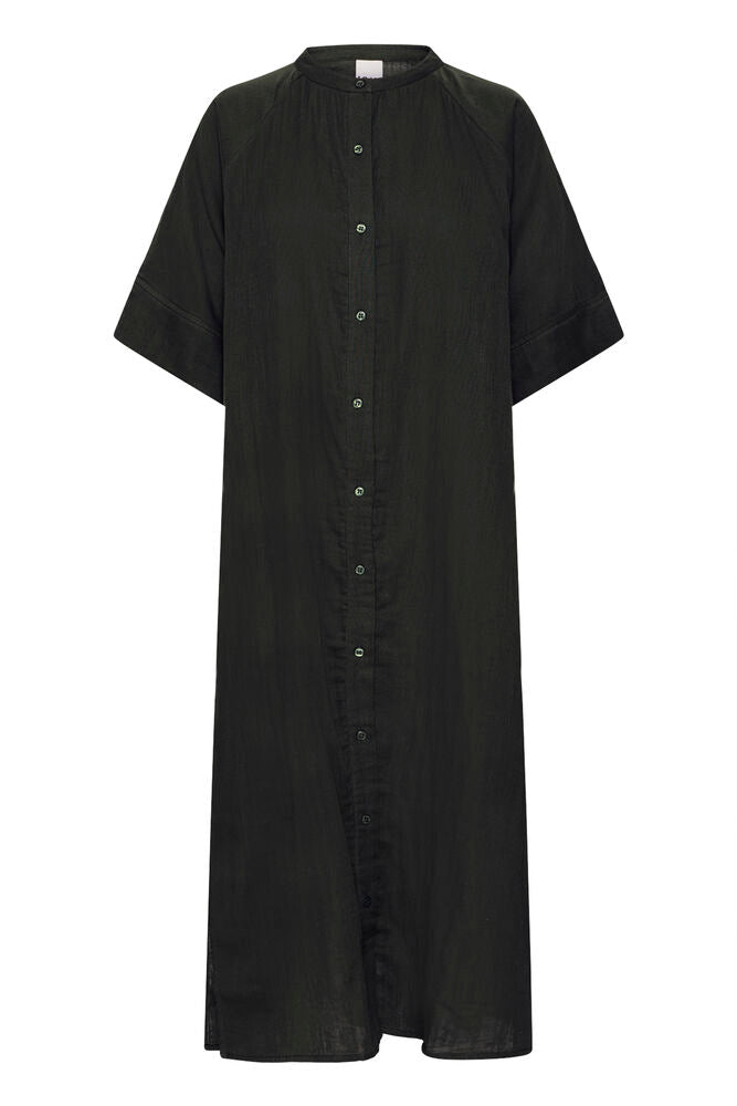 Vestido Blusón 2/4 Largo Bambula con Botones