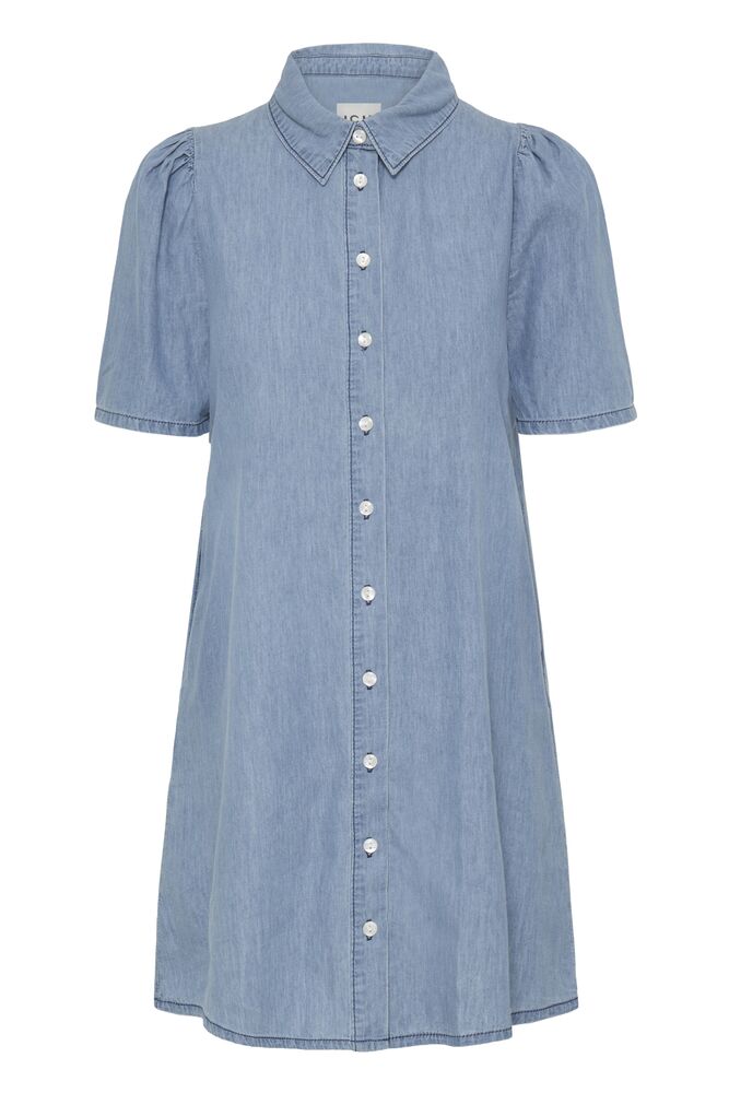 Vestido Camisero Denim de Manga Corta