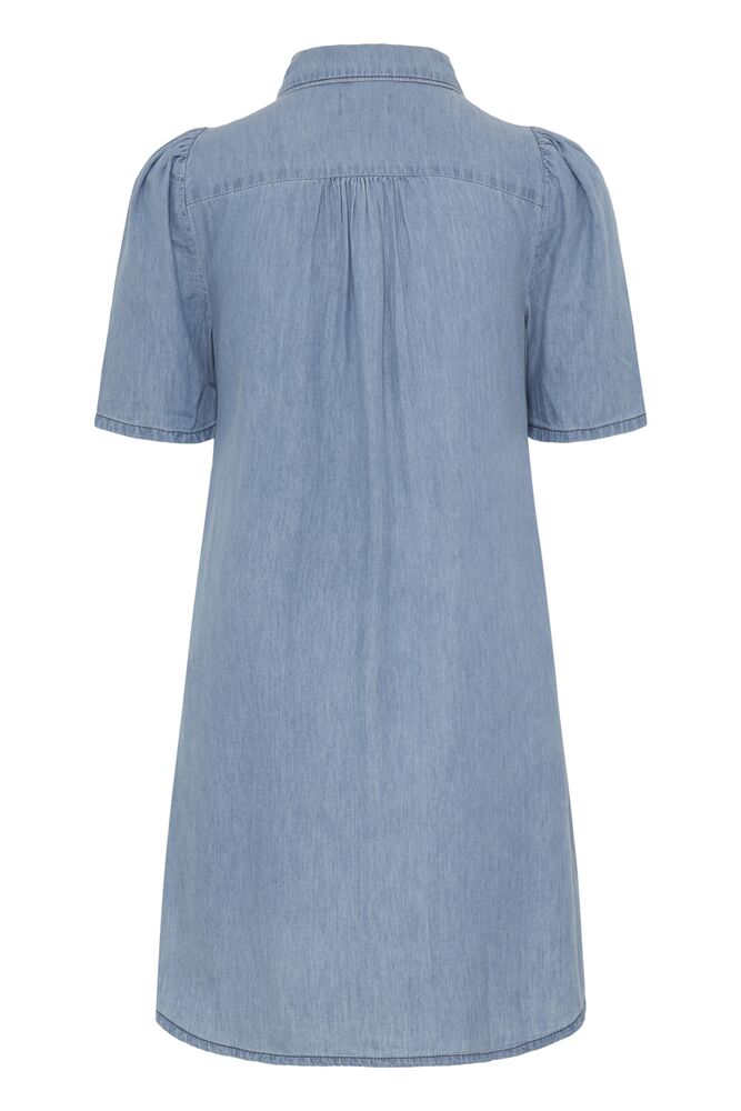 Vestido Camisero Denim de Manga Corta