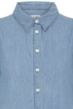 Vestido Camisero Denim de Manga Corta