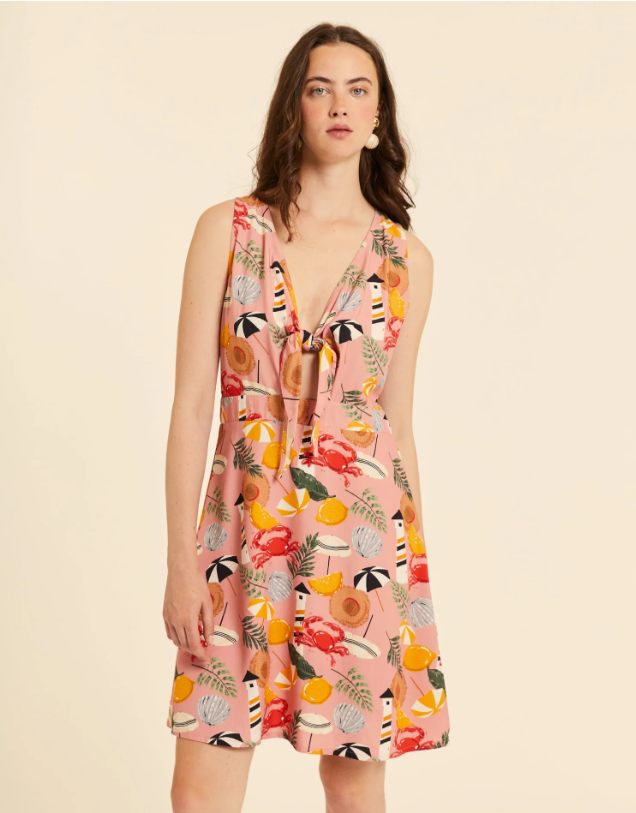 Vestido Corto Estampado Marítimo