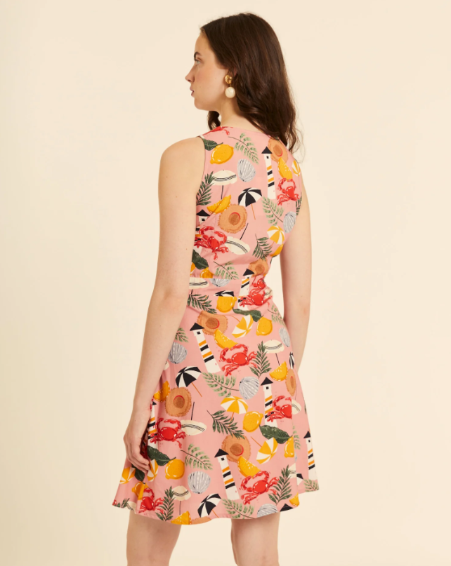 Vestido Corto Estampado Marítimo