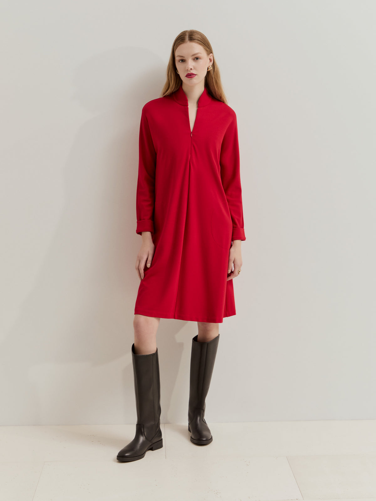 Vestido Corto Evasé Rojo