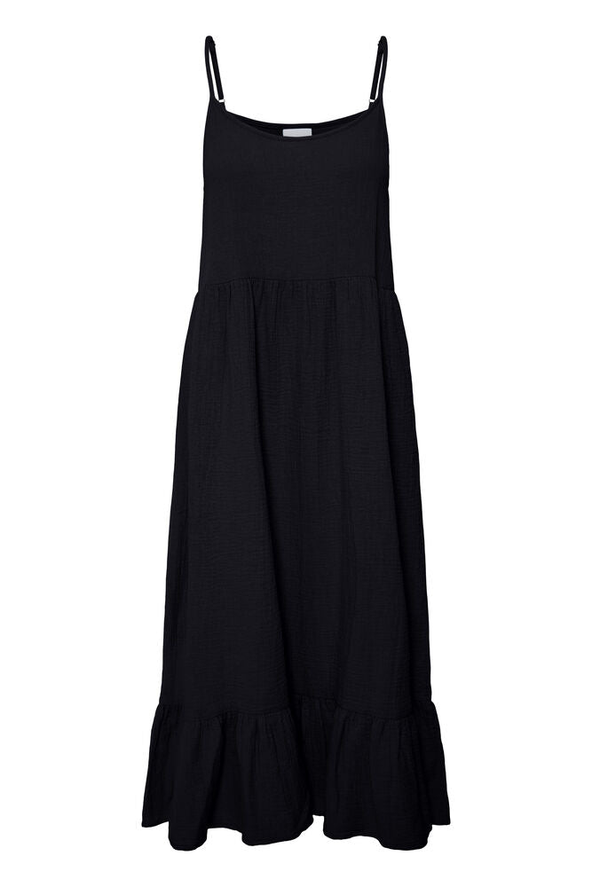 Vestido de tirantes en bambula con volante