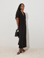 Vestido Largo con Mangas Cortas