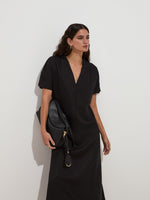 Vestido Largo con Mangas Cortas