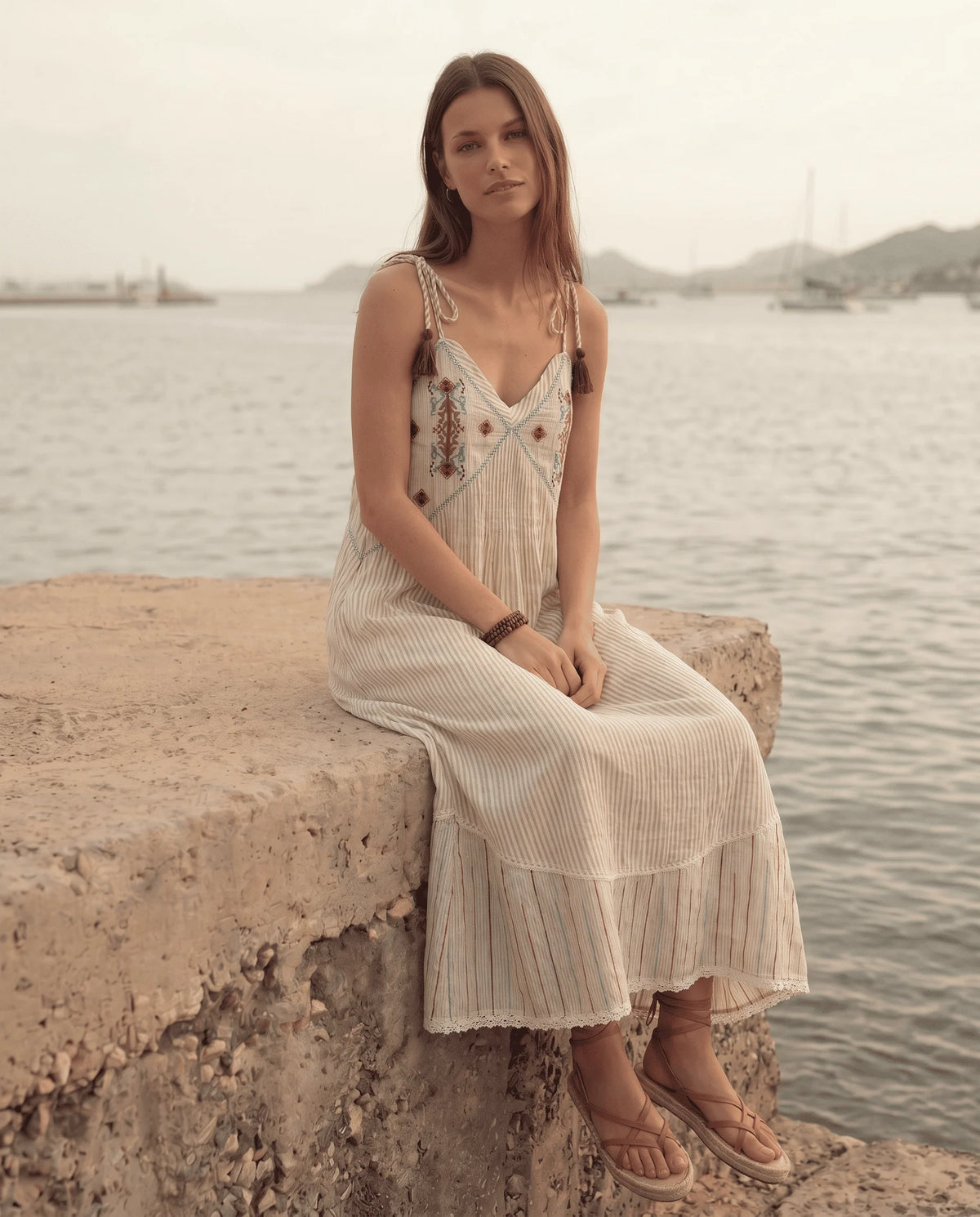 Vestido Tirantes Algodón Rayas