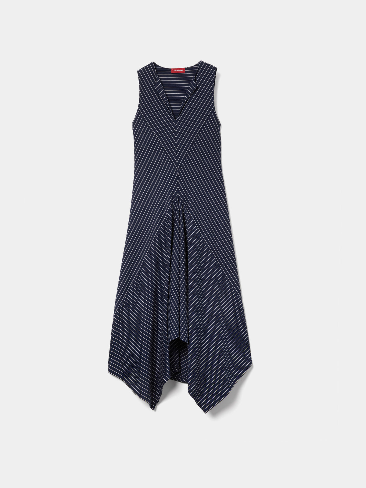 Vestido Midi Circular de Algodón con Rayas Geométricas