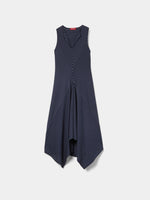 Vestido Midi Circular de Algodón con Rayas Geométricas